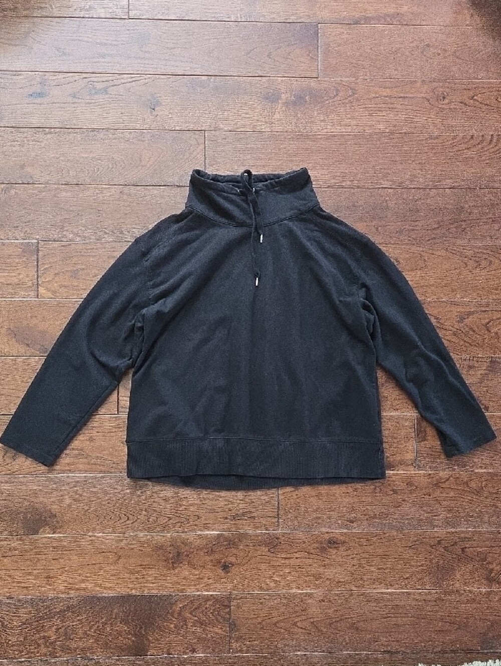 Style & Co. Spprt Black Turtleneck Drawstring Top XL Womens